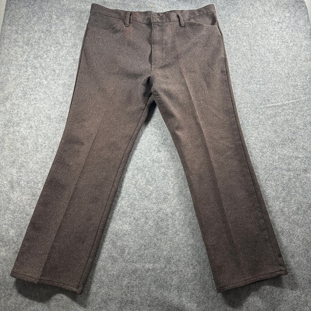 Wrangler Wrancher Pants 38x29 Brown Polyester Western Straight Leg 82BNW